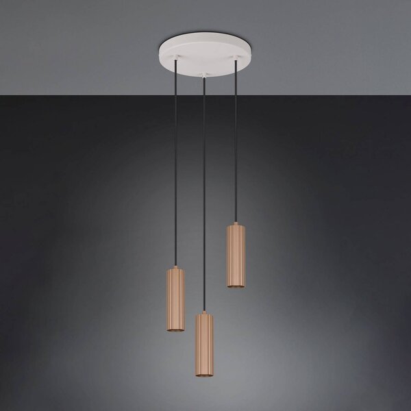 Trio Lighting Lampada a sospensione Soka, dimmerabile, Marrone / Ruggine, Soggiorno / Sala da pranzo, Metallo, Moderno, Lampada a sospensione