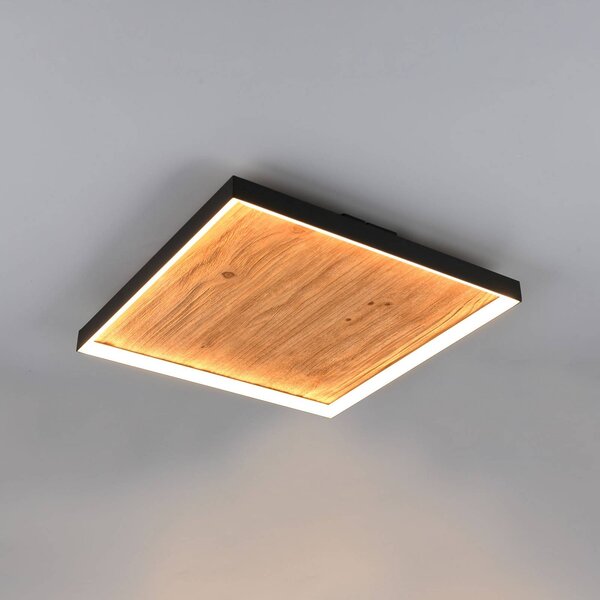 Trio Lighting Plafoniera soffitto Kalea, dimmerabile, Legno chiaro, Soggiorno / Sala da pranzo, Legno, Plafoniera