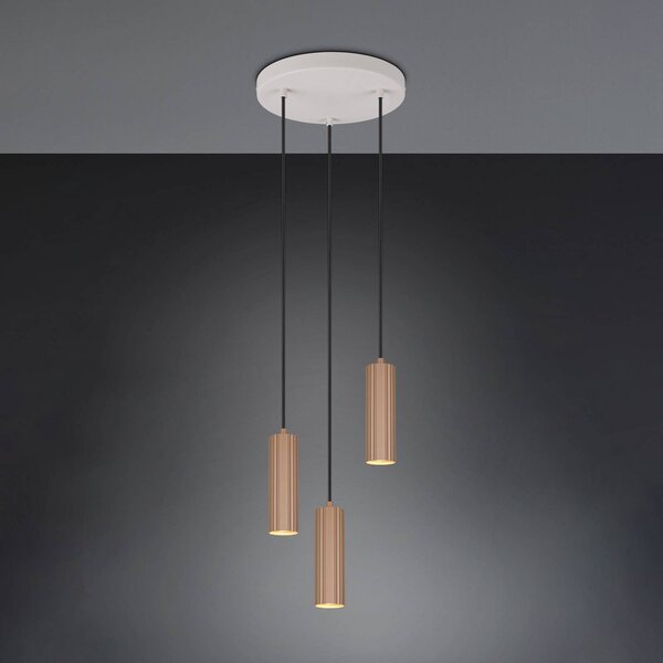 Trio Lighting Lampada a sospensione Soka, dimmerabile, Marrone / Ruggine, Soggiorno / Sala da pranzo, Metallo, Moderno, Lampada a sospensione