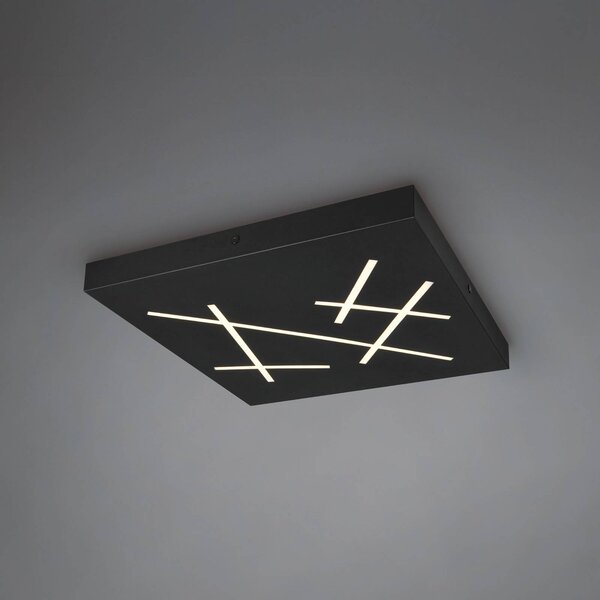 Trio Lighting Plafoniera a LED Snip, dimmerabile, Nero, Soggiorno / Sala da pranzo, Metallo, Moderno, Plafoniera LED