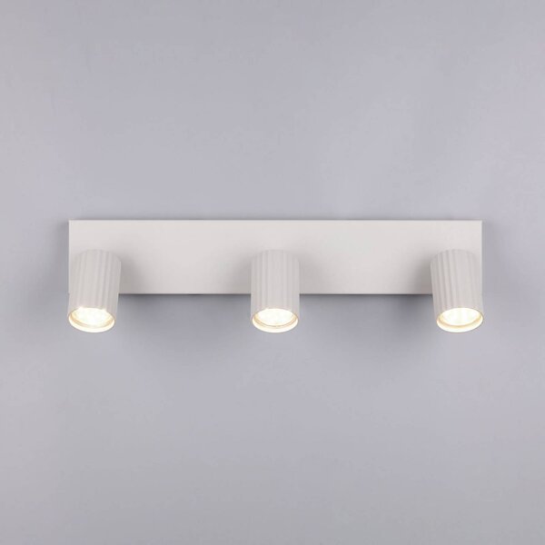 Trio Lighting Faretto da soffitto Soka, grigio chiaro, lunghezza 50 cm, metallo, a 3 luci. dimmerabile, Alluminio / Grigio / Zincato, Soggiorno / Sala da pranzo, Metallo, Moderno, Faretto alogeno