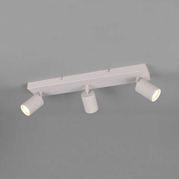 Trio Lighting Faretto da soffitto Soka, grigio chiaro, lunghezza 50 cm, metallo, a 3 luci. dimmerabile, Alluminio / Grigio / Zincato, Soggiorno / Sala da pranzo, Metallo, Moderno, Faretto alogeno