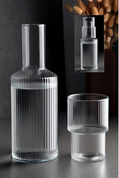 Set caraffa in vetro 1 l con bicchiere - Hermia