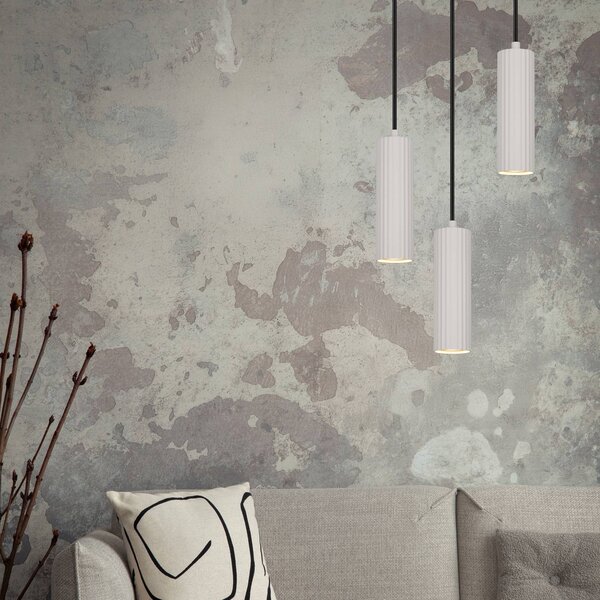 Trio Lighting Lampada a sospensione Soka, dimmerabile, Alluminio / Grigio / Zincato, Soggiorno / Sala da pranzo, Metallo, Moderno, Lampada a sospensione