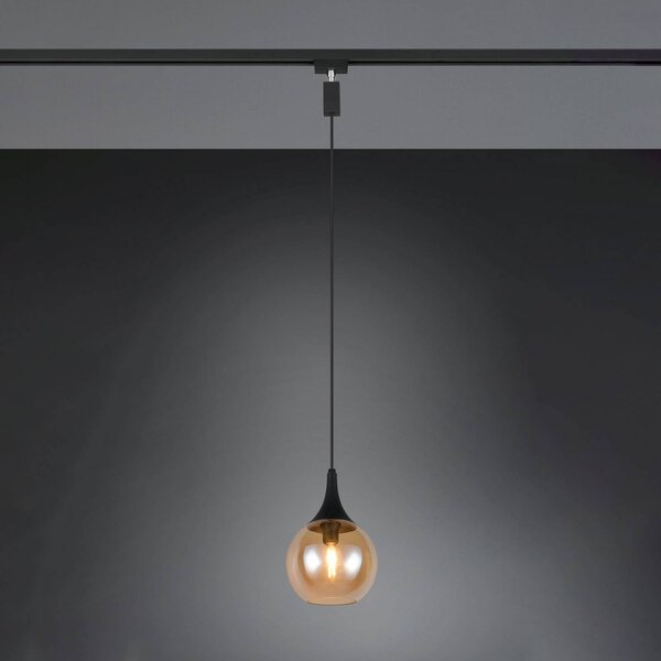 Trio Lighting Lampada a sospensione su binario Lumina per DUOline, color ambra Lumina, dimmerabile, Crema / Ambra, Soggiorno / Sala da pranzo, Vetro, Moderno, Sistema a binario