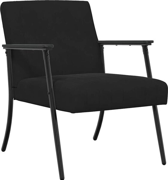 Poltrona Nero 59 x 75 x 78 cm Velluto