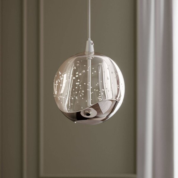 Lampada a sospensione in vetro Hayley Lucande, Chiaro / Trasparente, Soggiorno / Sala da pranzo, Vetro, Moderno, Lampada a sospensione
