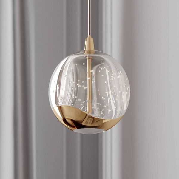 Lampada a sospensione in vetro Hayley Lucande, Chiaro / Trasparente, Soggiorno / Sala da pranzo, Vetro, Moderno, Lampada a sospensione