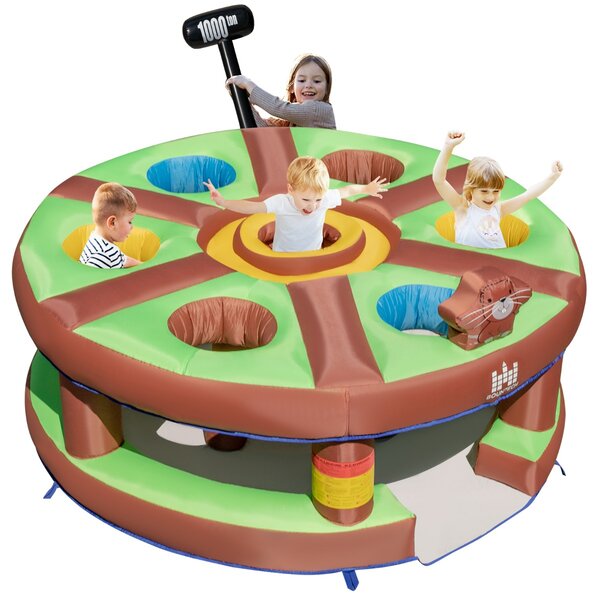Costway Castello gonfiabile per bambini acchiappa la talpa ventilatore ad aria 480W, Casa gigante gonfiabile