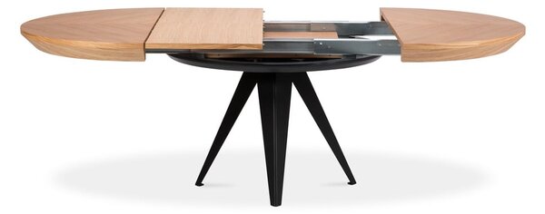 Tavolo da pranzo rotondo con piano effetto rovere allungabile con estensione ø 120 cm Magnus – Windsor & Co Sofas