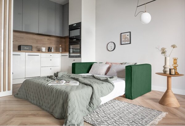 Divano letto verde scuro 168 cm Lucky Lucy - Miuform
