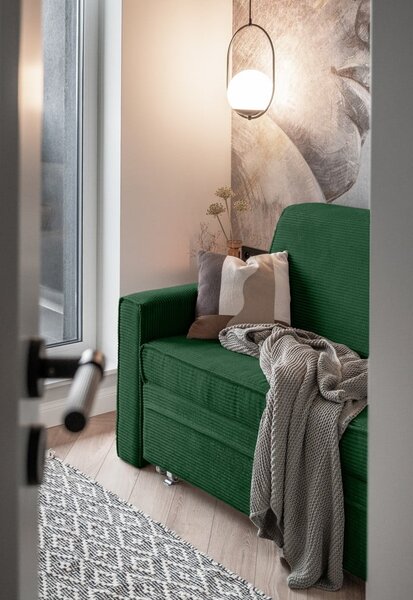 Divano letto verde scuro 168 cm Lucky Lucy - Miuform