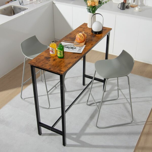 Costway Set di 2 sgabelli moderni da bar senza braccioli, Sedia da pranzo con altezza del sedile 69cm poggiapiedi Grigio