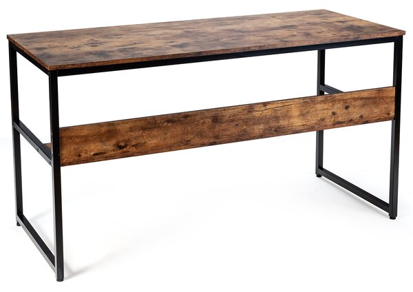 Costway Scrivania industriale per computer 140cm, Tavolo da scrittura contemporaneo con ripiano portaoggetti Vintage