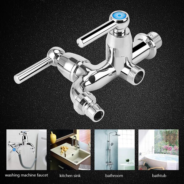 Rubinetto per lavatrice in plastica galvanica ad acqua fredda rubinetto per lavabo con doppia bocca e maniglia diritta G1/2