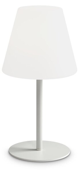 Lampada Da Tavolo Arcadia E27 Bianca IP44 Dimmerabile Metallo Ideal Lux