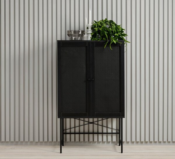 Mobile nero in rovere 80x135 cm Pensacola - Unique Furniture