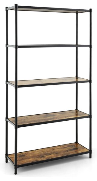 Costway Scaffale alto a 5 livelli flessibile e facile da montare, Scaffale di stoccaggio indipendente Nero