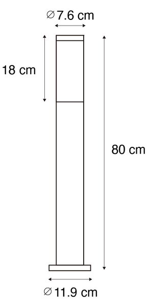 Lampione da esterno marrone ruggine con opalino 80 cm IP44 - Rox