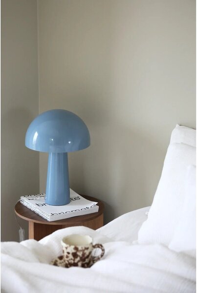 Lampada da tavolo blu con paralume in metallo (altezza totale 36 cm) Mantar – Markslöjd
