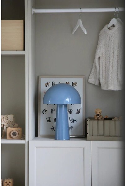 Lampada da tavolo blu con paralume in metallo (altezza totale 36 cm) Mantar – Markslöjd