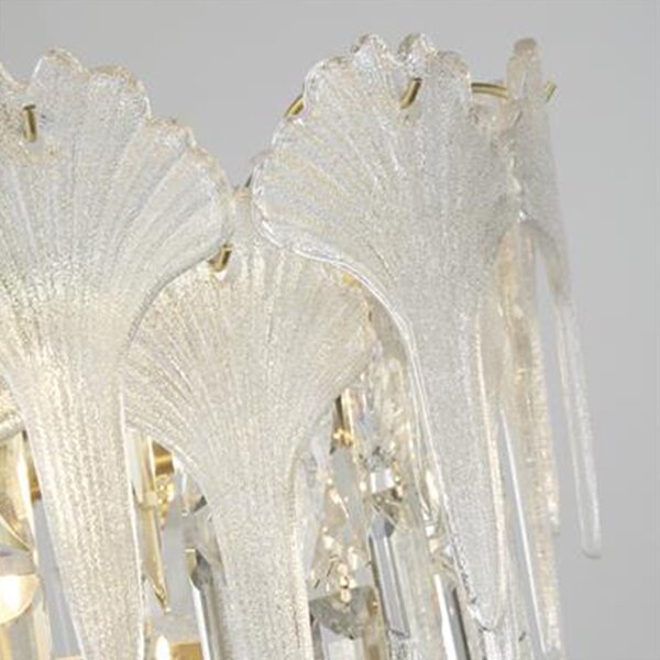 Lampadario Classio Lux & Belle Acciaio Ottone Vetro Trasparente 5 Luci E14