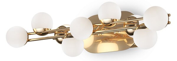 Applique Contemporanea Tessera Metallo Oro Vetro Bianco Opale 13W 3000K