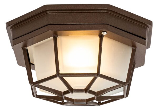 Lampada da soffitto rustica marrone ruggine 21,3 cm IP44 - Bri