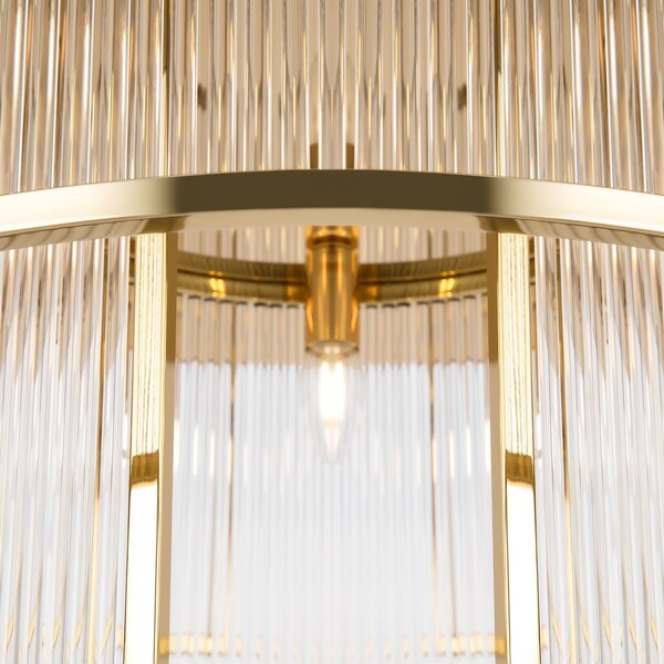 Plafoniera Moderna Frame 9 Luci E14 60W Metallo Oro Ip20