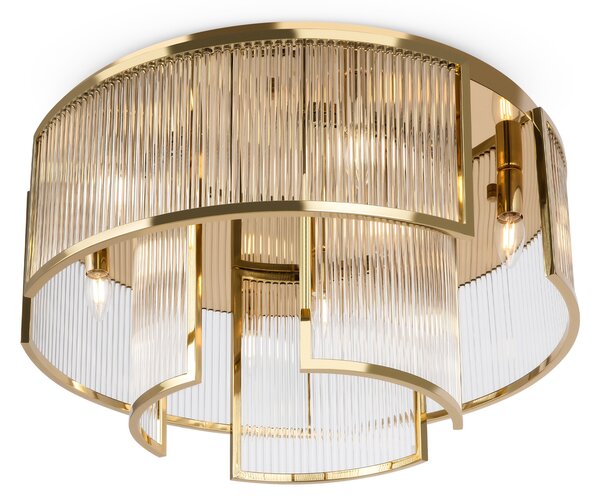 Plafoniera Moderna Frame 9 Luci E14 60W Metallo Oro Ip20