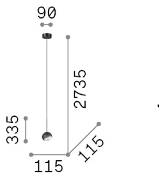Lampada A Sospensione Bloom G9 4W Nero Altezza Regolabile Ideal Lux