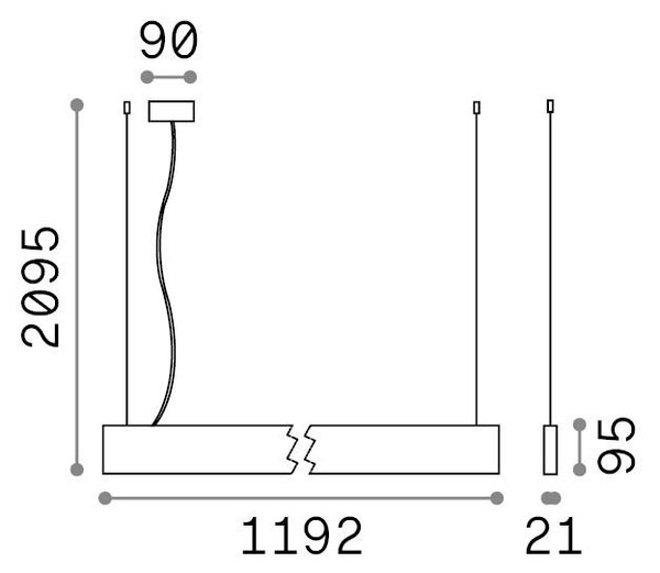 Lampada a sospensione Steel 30W Luce Calda 3000K Bianco Ideal Lux
