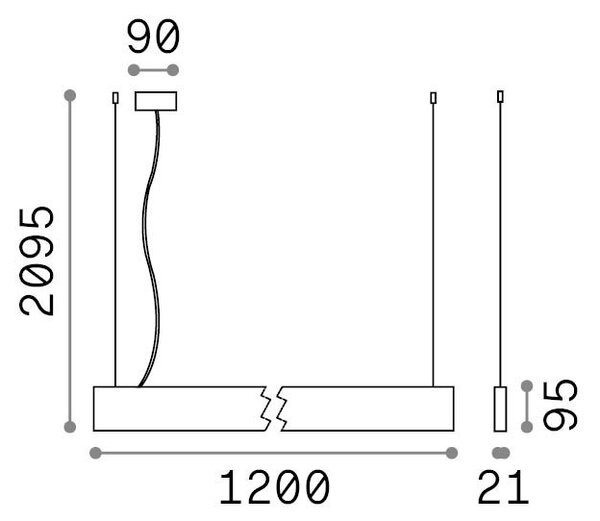 Lampadario Collezione STEEL LED 38W Luce Calda 3000K Bianco Ideal Lux