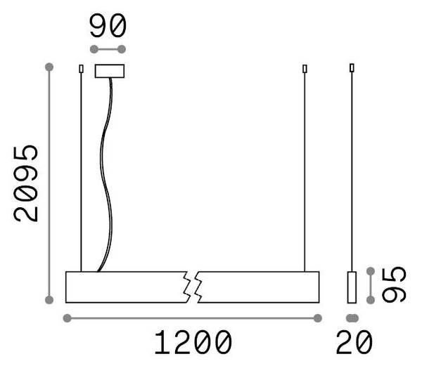 Lampada a sospensione Collezione STEEL LED 29W luce naturale Bianco Ideal Lux