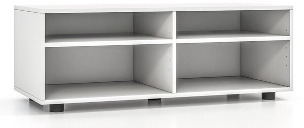 Costway Supporto TV con 5 ripiani regolabili 4 scomparti, Mobile TV di intrattenimento per soggiorno Bianco