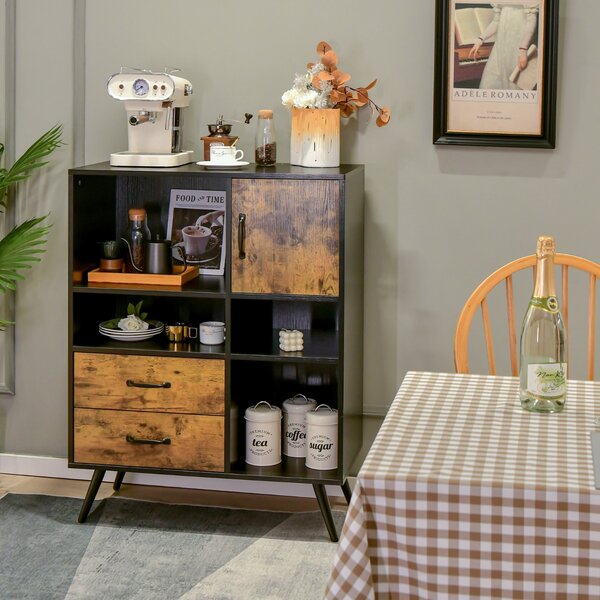 COSTWAY Credenza da Cucina, Mobile Buffet da Terra con 2 Cassetti