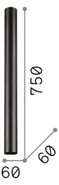 Plafoniera Moderna Look Metallo Nero 1 Luce 7W 3000K Luce Calda H75Cm
