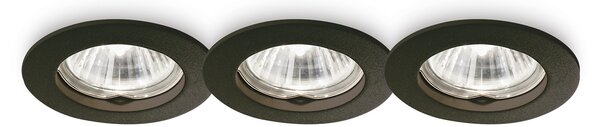 Faretto Da Incasso Moderno Jazz Metallo Nero 1 Luce Gu10 Confezione da 3