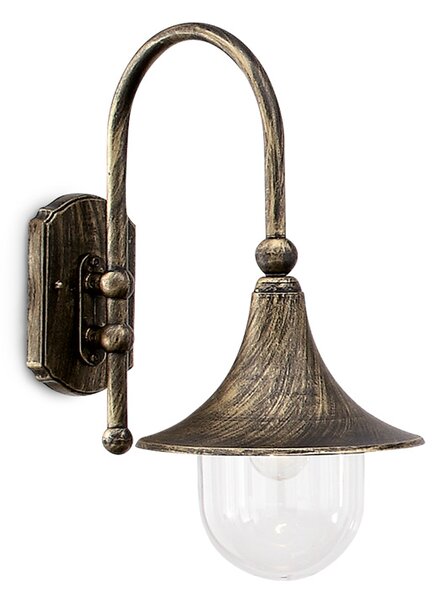 Applique Arco Rustica-Country Cima Alluminio Nero 1 Luce E27