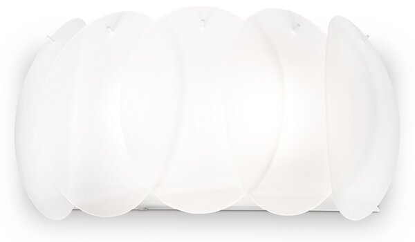 Applique Moderna Ovalino Vetro Bianco 2 Luci E27