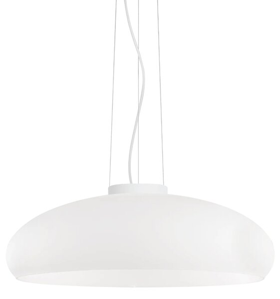 Lampada A Sospensione 1 Luce Aria In Vetro Soffiato Bianco