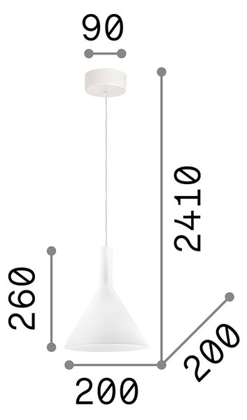 Sospensione Moderna Cocktail Vetro Bianco 1 Luce E14