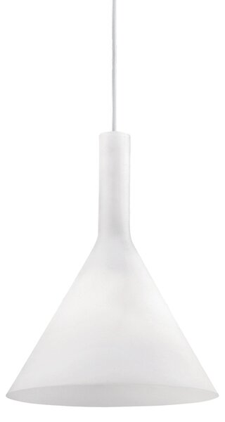 Sospensione Moderna Cocktail Vetro Bianco 1 Luce E14