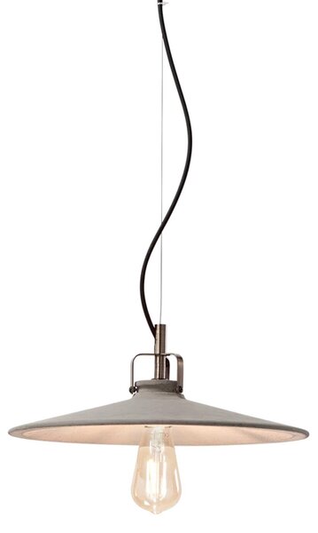 Lampada A Sospensione 1 Luce Brooklyn Diam 25 In Cemento E Bronzo