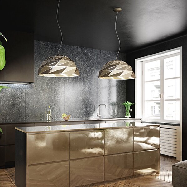 Lampadario Contemporaneo Tilt Metallo Oro 3 Luci E27