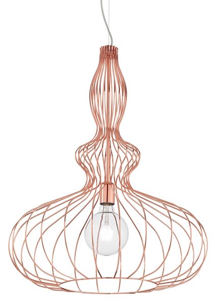 Lampada A Sospensione Industrial-Minimal Clarissa Metallo Oro Rosa 1 Luce E27