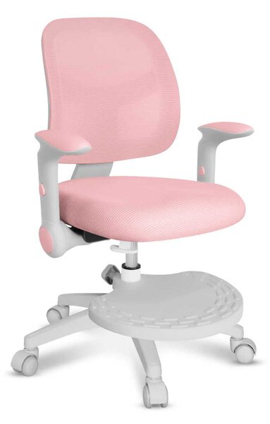 Mark Adler Junior 5.0 | Sedia da scrivania per bambini Sedia ergonomica girevole | Poggiapiedi | Profondità di seduta regolabile | Braccioli regolabili | Rosa