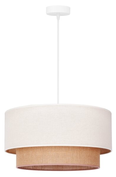 Duolla - Lampadario a sospensione con filo BOHO 1xE27/40W/230V diametro 45 cm color crema/marrone