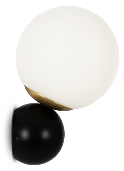 Applique Contemporanea Nostalgia Metallo Oro Opaco 1 Luce Diffusore Bianco