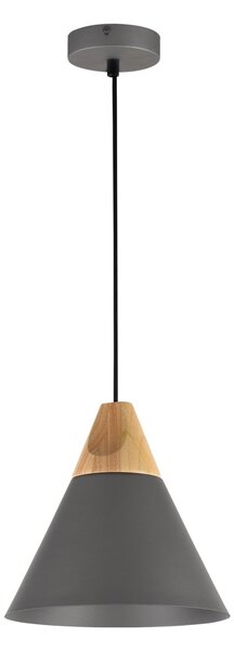 Sospensione Minimal Bicones Metallo Legno Nero Oro 1 Luce